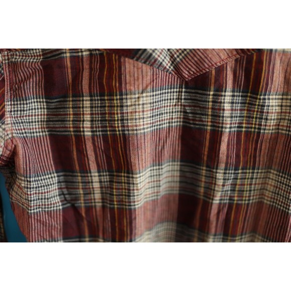 Vans Shirt Adult Small Red Check Pearl Snap Long Sleeve Skate  Casual Mens - Picture 8 of 10